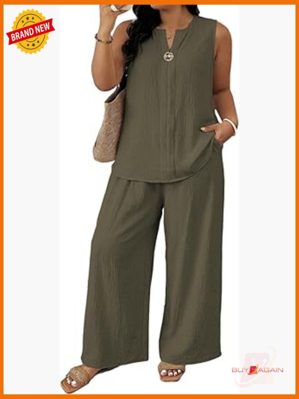 Plus Size 2 Piece Sets for Women Summer Travel Vacation Outfits Sleeveless Tops